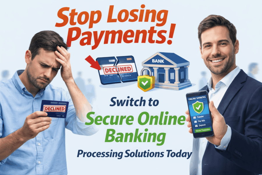 Secure Online Banking Processing Illustration